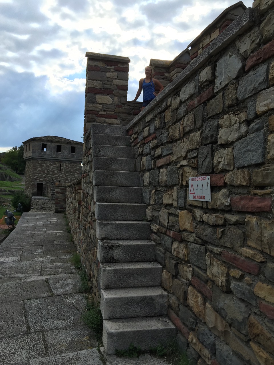 steep steps leading the top of the castle wall