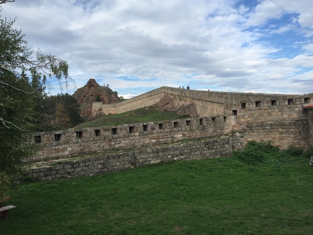medieval walls spotted with battlements