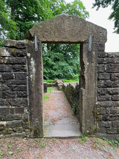 A door remains in the monastery ruins