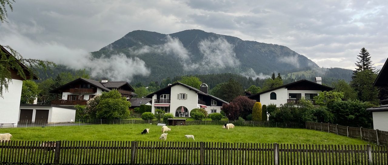 Garmisch-Partenkirchen German alps town wreathed in mist