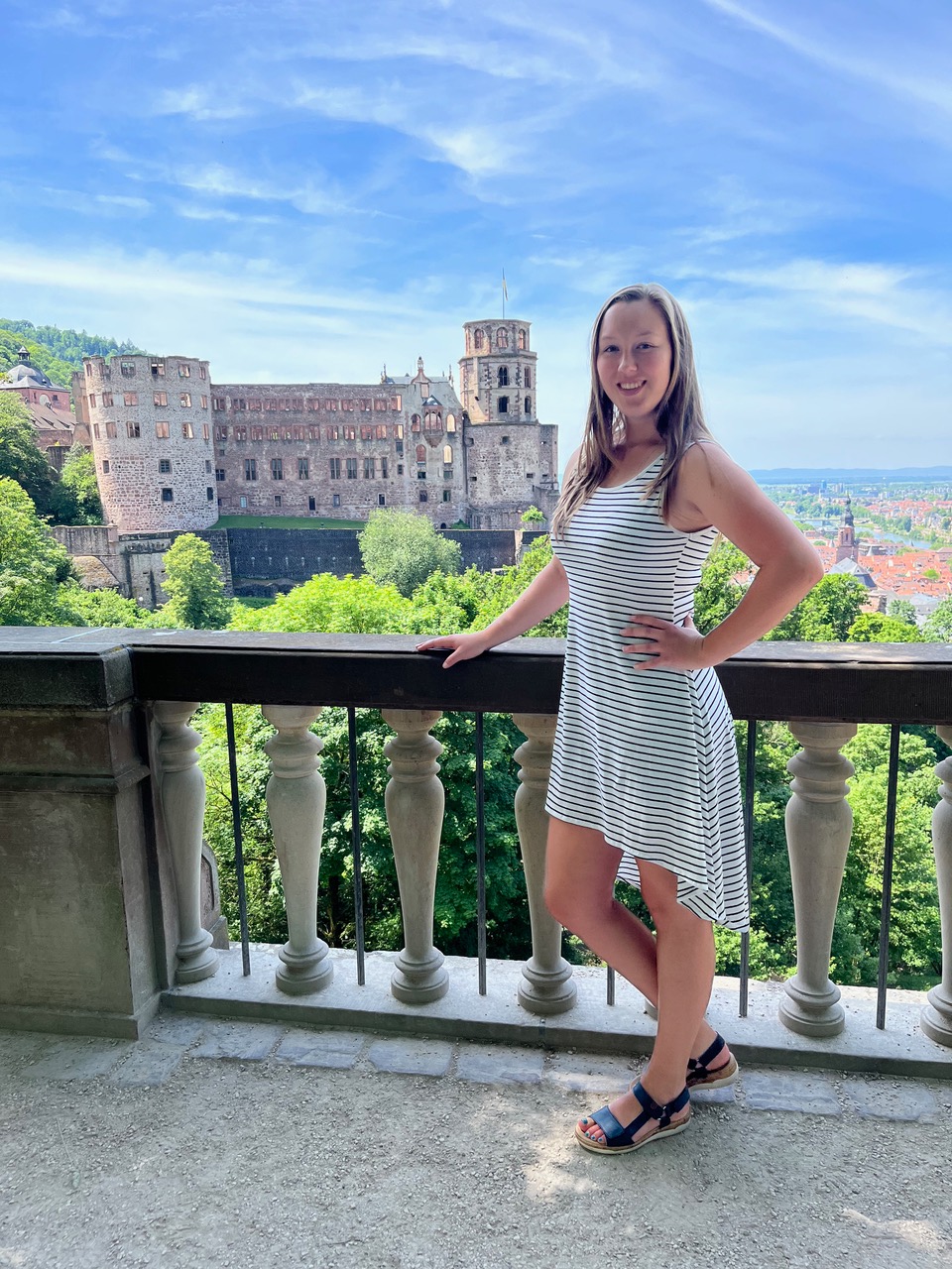 Maddie with Heidelberg Castle behind