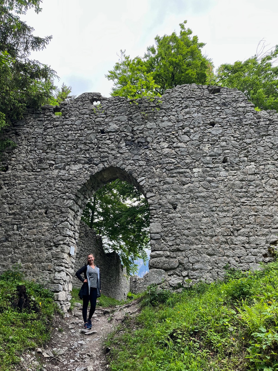 The arched entrance to Werdenfels Castle ruins