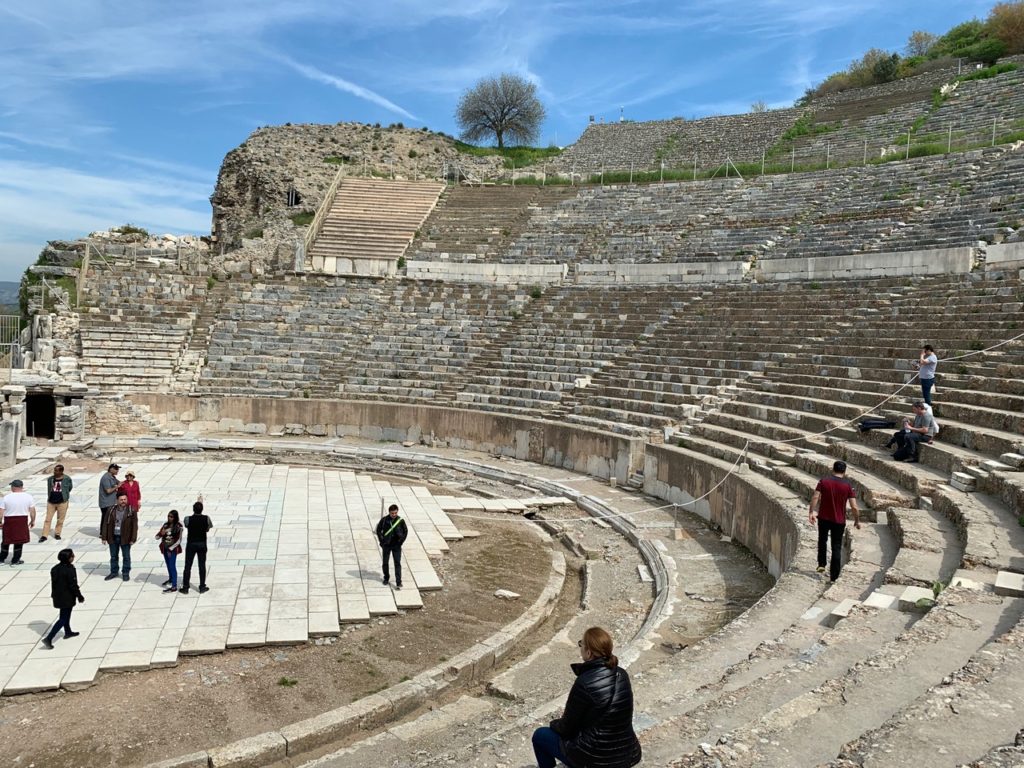 Large amphitheater built into the side of a hill