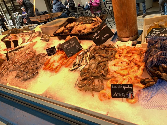 various seafood sold fresh in the market