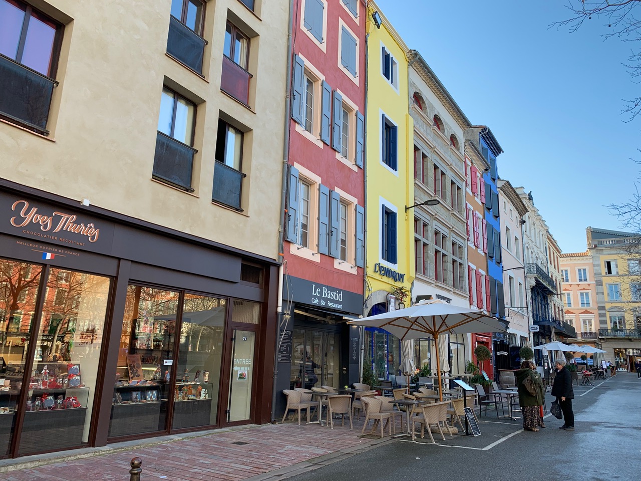 Colorful buildings of Bastide Saint Louis