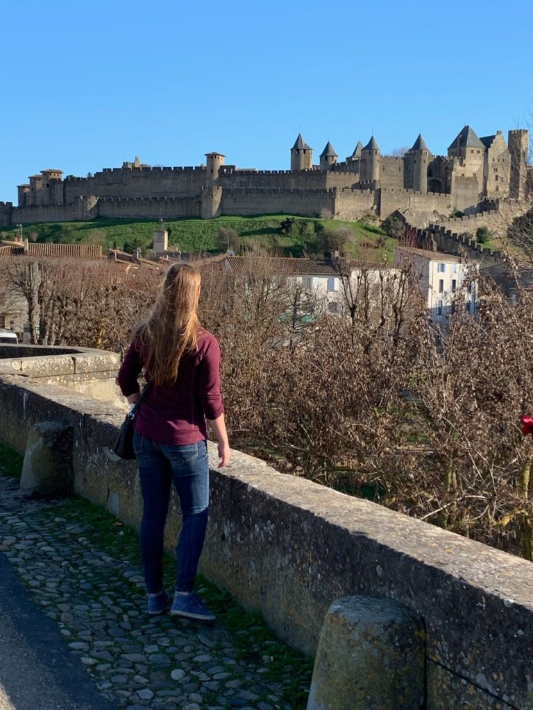looking at Carcassonne castle