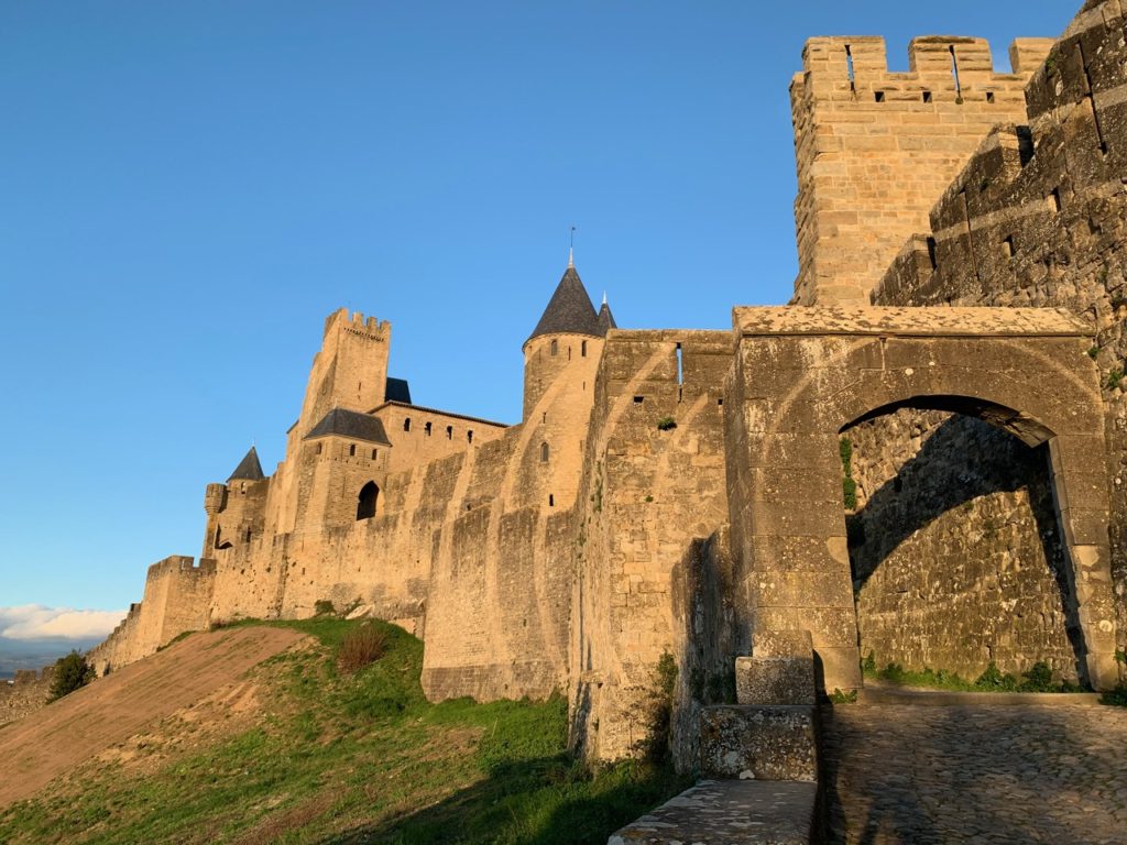 Approaching castle Carcassone from the Aude Gate
