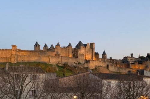 Carcassonne Castle at dusk